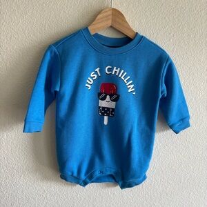 Old Navy Unisex Long Sleeve Graphic Sweatshirt Romper 6-12 months